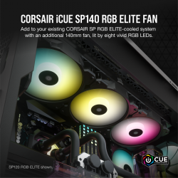 VENTILADOR CAJA CORSAIR SP SERIES SP140 RGB ELITE 140MM CON AIRGUIDE SINGLE PACK CO-9050110-WW