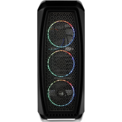 AEROCOOL AERO ONE ECLIPSE BLACK ATX, 4x12CM ECLIPSE ARGB FANS, TEMPERED GLASS, FRONT MESH, FULL WATERCOOLING SUPPORT