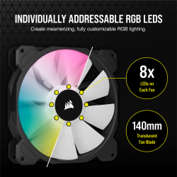 VENTILADOR CAJA CORSAIR SP SERIES SP140 RGB ELITE 140MM CON AIRGUIDE SINGLE PACK CO-9050110-WW