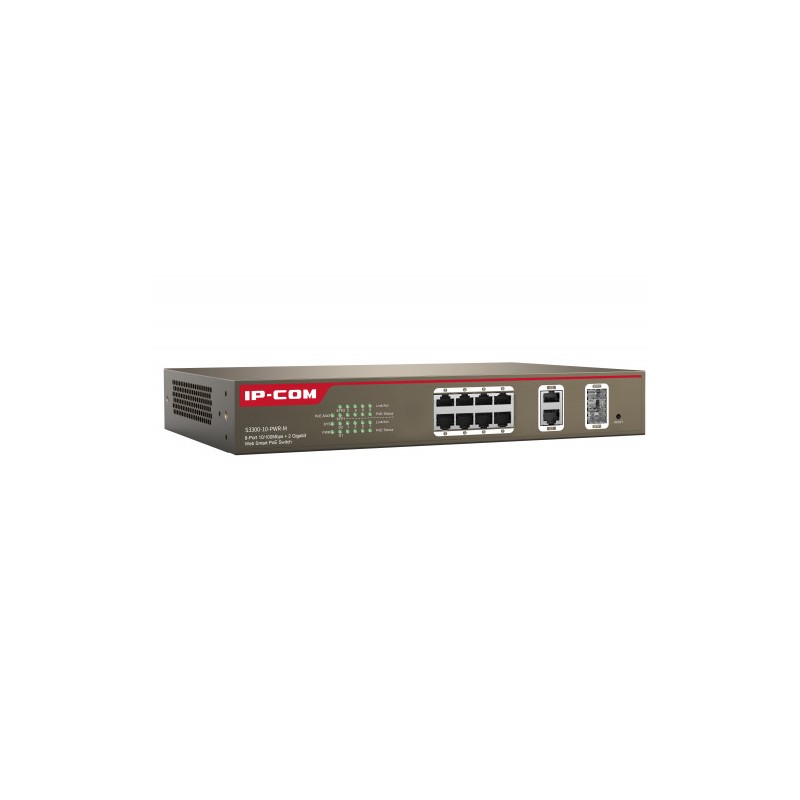 IP-COM Networks S3300-10-PWR-M switch Gestionado L2 Fast Ethernet (10/100) Gris Energía sobre Ethernet (PoE)