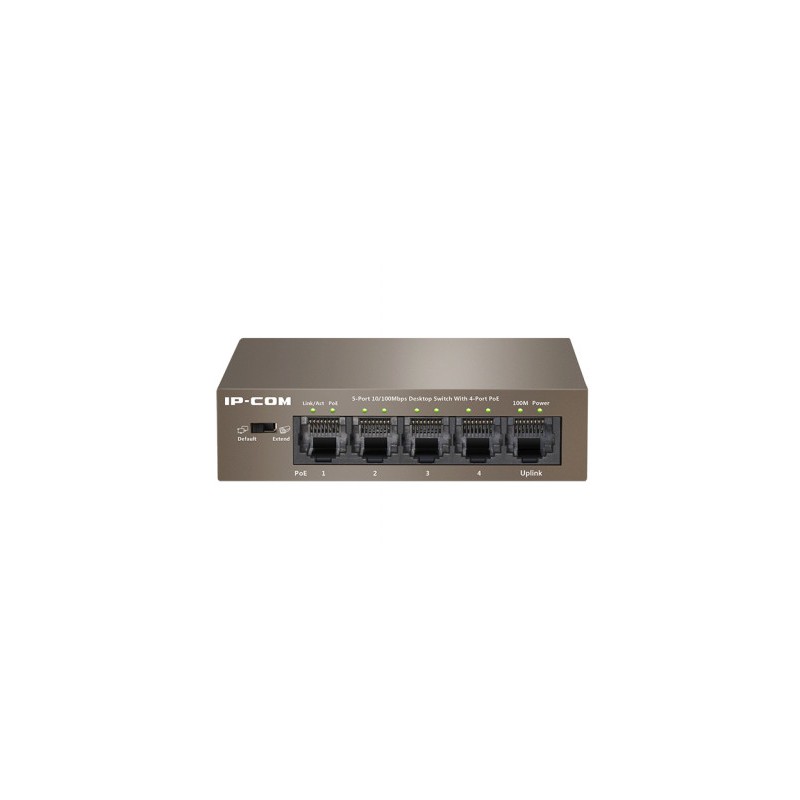 IP-COM Networks F1105P-4-63W switch No administrado Fast Ethernet (10/100) Negro Energía sobre Ethernet (PoE)